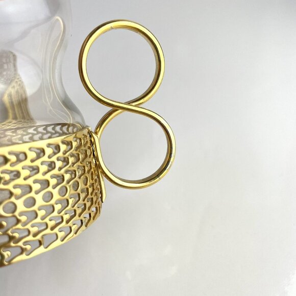 Iittala Tsaikka glasses With Gold Clips Finland - Hot Drink Glasses Clear Cup - Picture 3 of 16